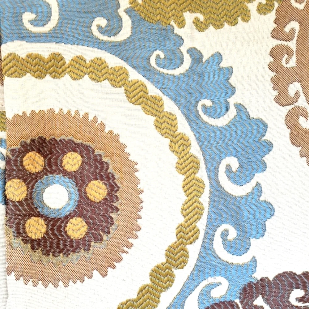 Suzani Jacquard Rod Pocket Window Curtains Bundle Panels Set of 2 NWT